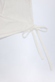 Oh Polly Lou top cache-cœur pointelle blanc