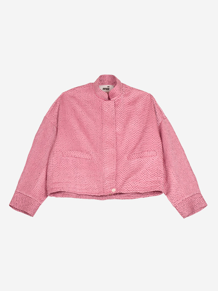 Mii Veste Liv Les Unis bomber soie matelassée brodée
