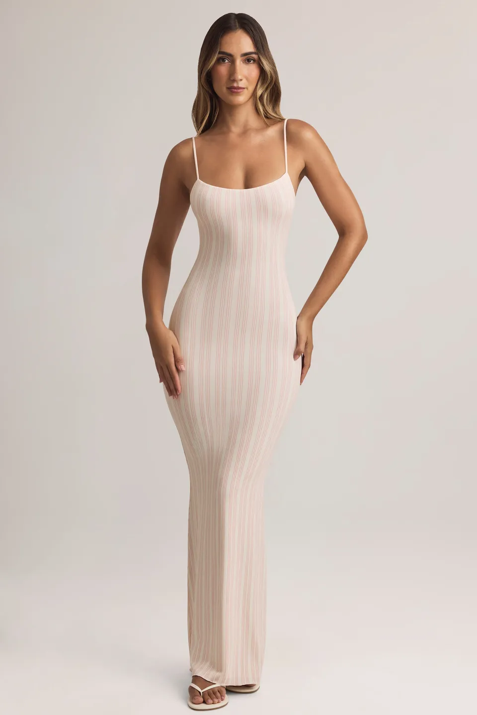 Oh Polly Dresses Salma robe longue rayée modal