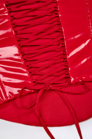 Oh Polly Lamiya top corset rouge vinyle laçage dos