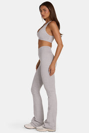 Oh Polly Bo+Tee Soft Active legging flare gris chiné taille V