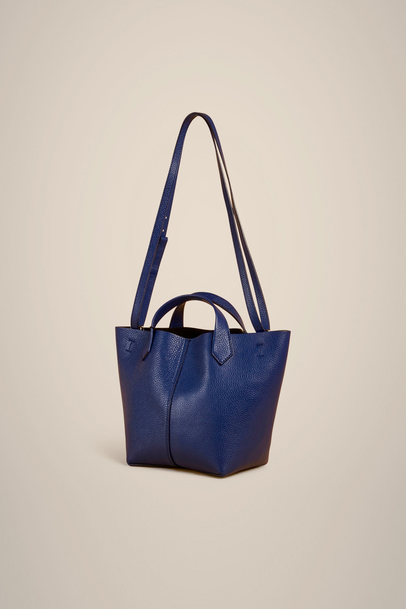 Liviana Conti mini tote cuir bleu Marea bandoulière