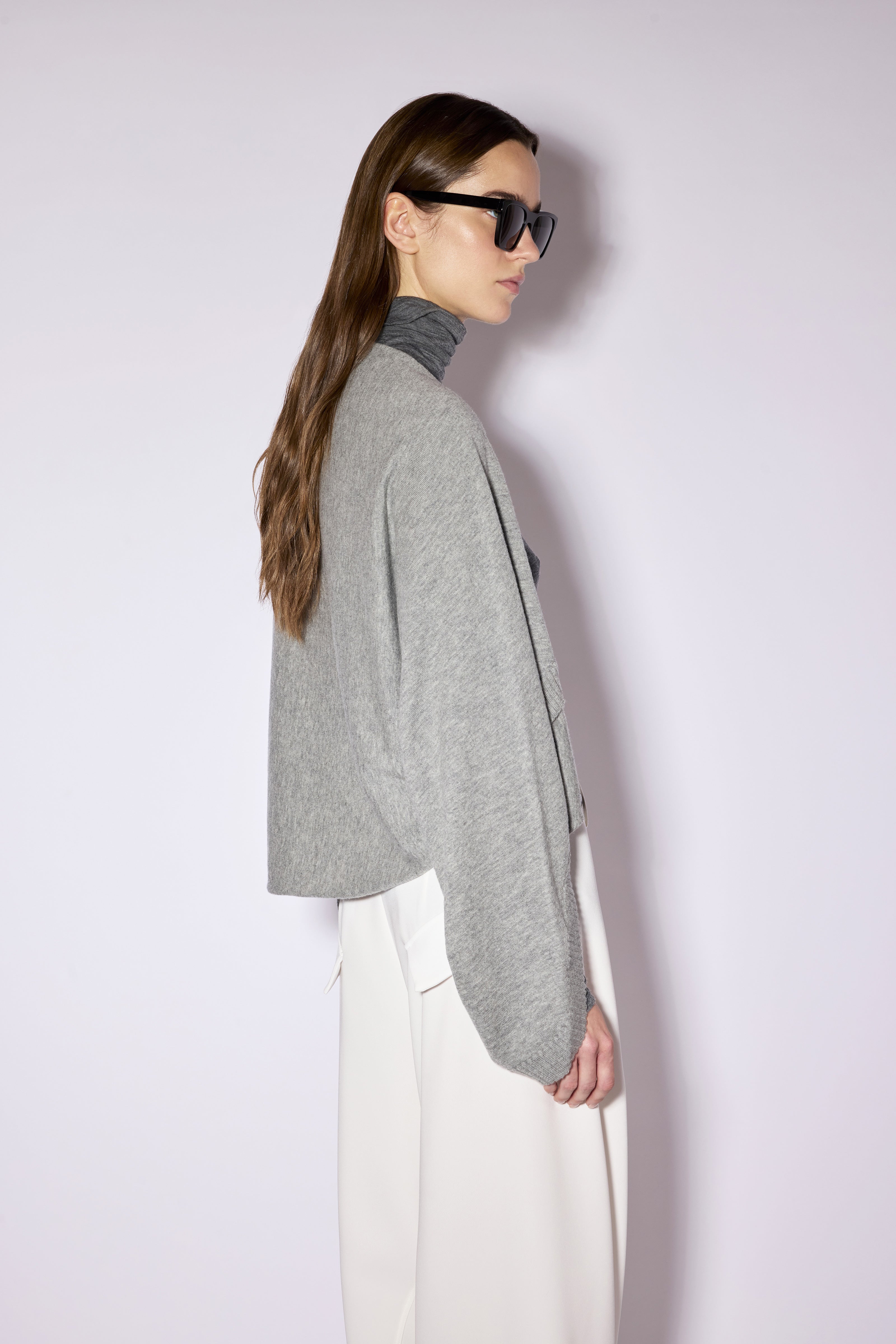 Liviana Conti Winona Cape Laine Gris Oversize TU
