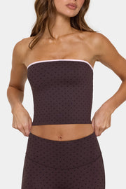 Oh Polly Bo+Tee bandeau sport Choc Chip marron double épaisseur