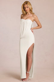 Oh Polly Caliane Robe Maxi Bustier Pearl Moulante Fendue