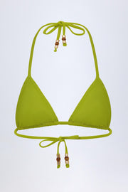 Oh Polly Swim Cavas haut bikini triangle vert olive strass