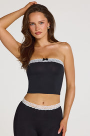 Oh Polly Tali top bandeau modal noir dentelle