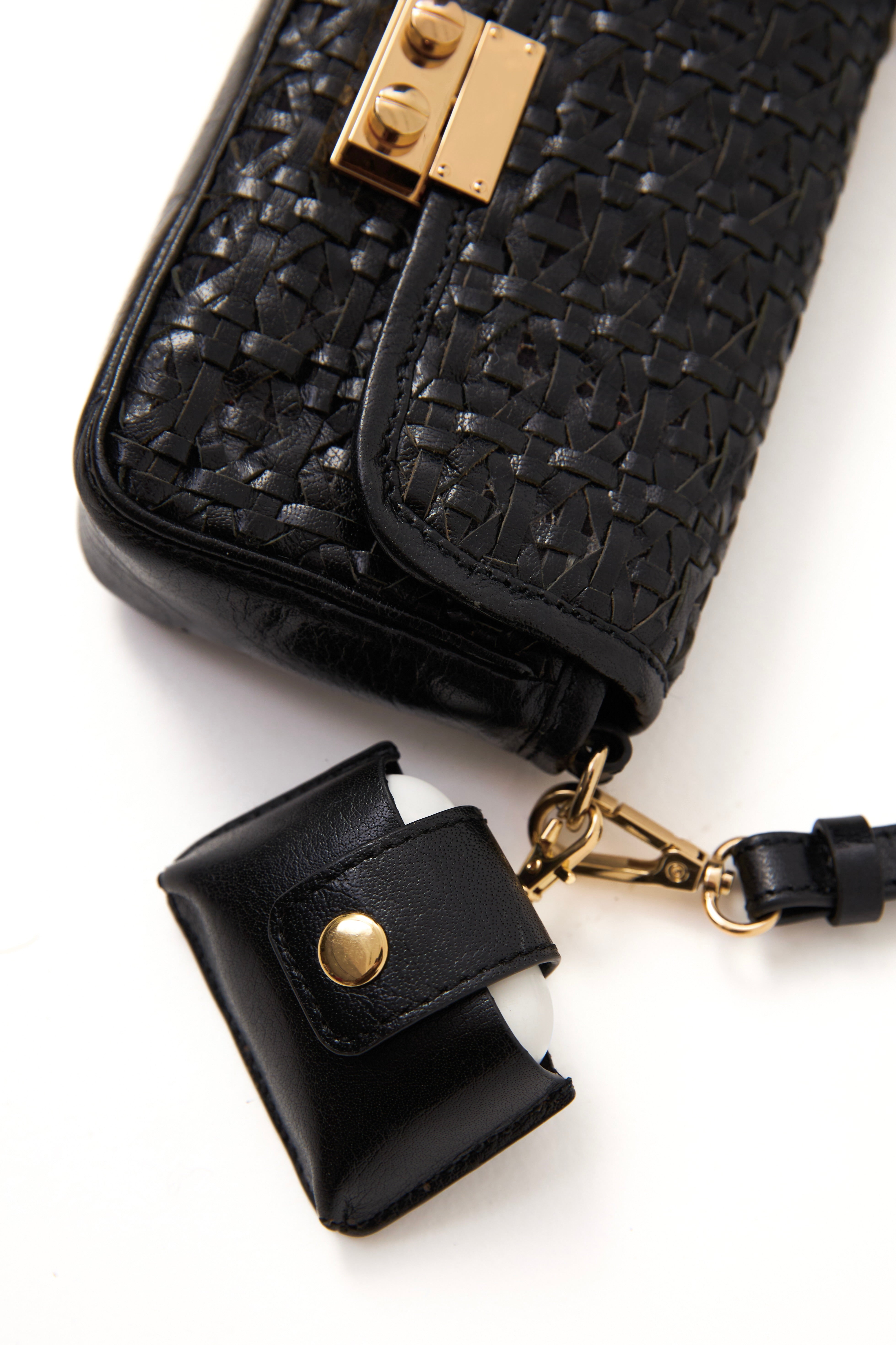 Chicosoleil Sacs Nolita sac bandoulière cuir noir tressé
