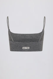 Oh Polly Tops BT2302 brassière col carré gris foncé coton