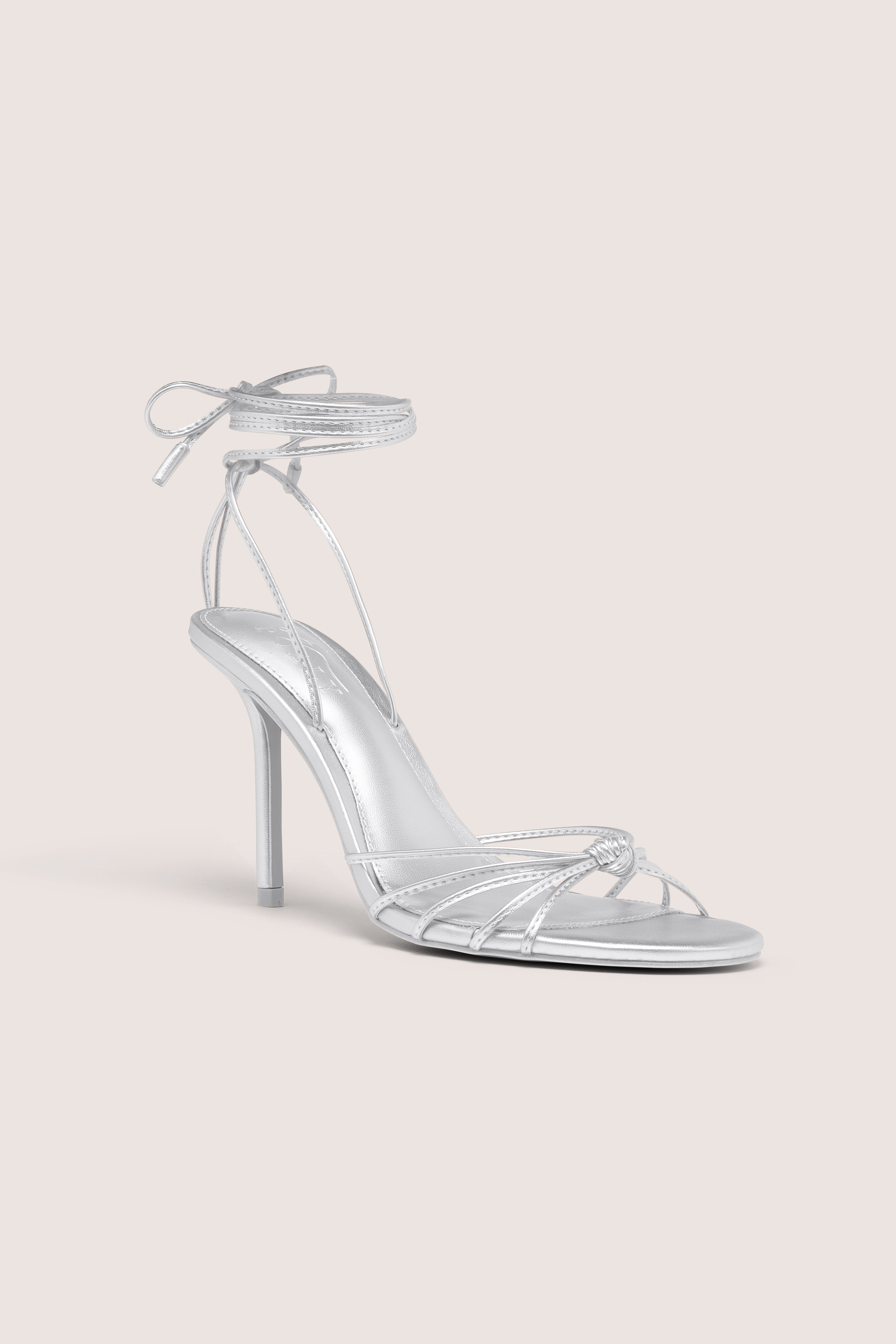 Oh Polly Shoes Sora sandales argent lacets 10 cm