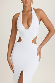 Oh Polly Calantha 10085 robe maxi blanche dos nu fente