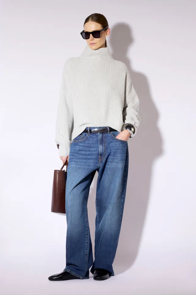 Liviana Conti Samira pull col haut gris cachemire