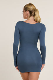 Oh Polly Perrie 7580 robe mini bleu marine manches longues