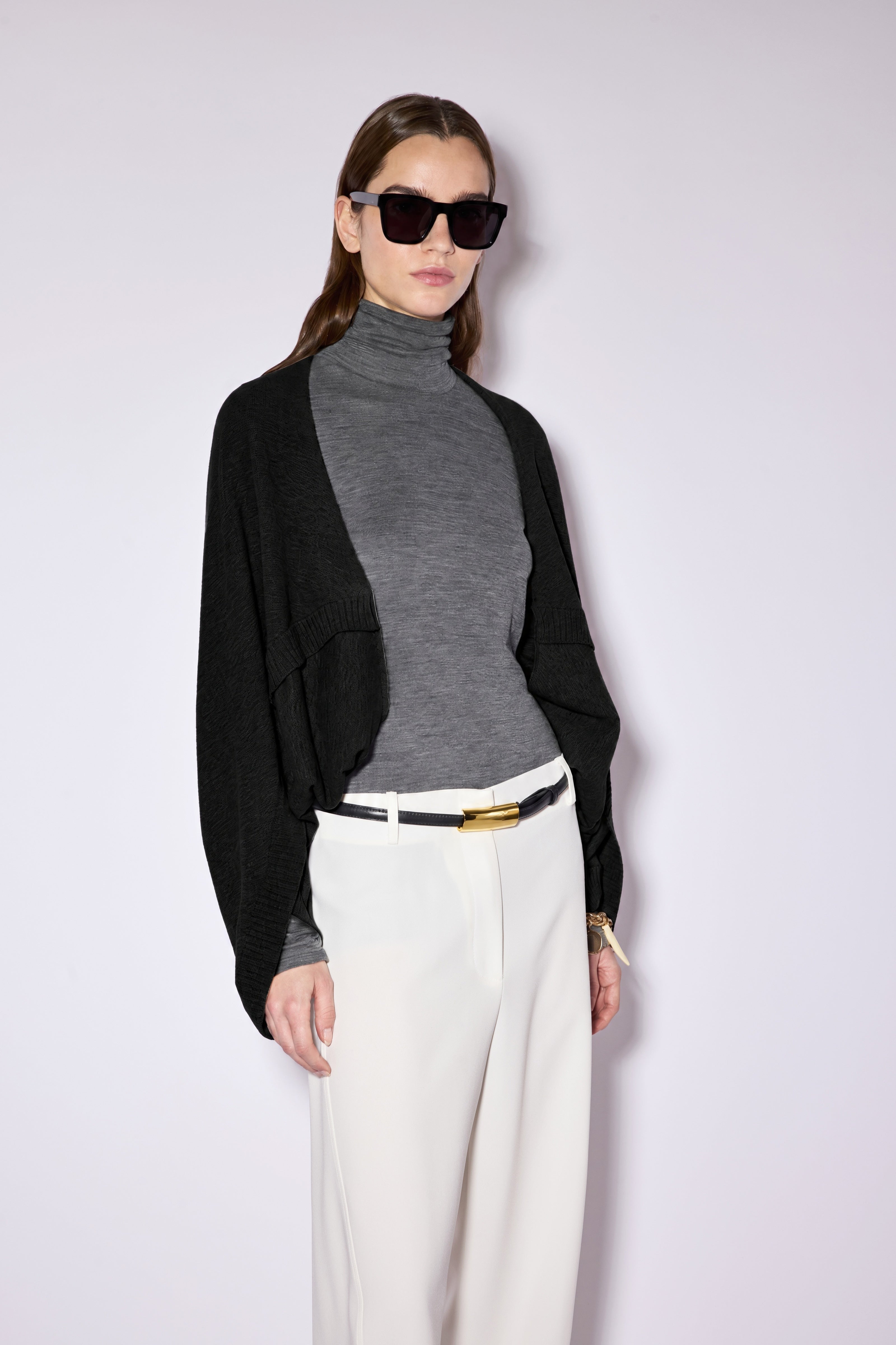 Liviana Conti Winona Cape Laine Gris Oversize TU