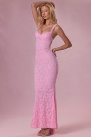 Oh Polly Lillienne robe dentelle rose sirène blush