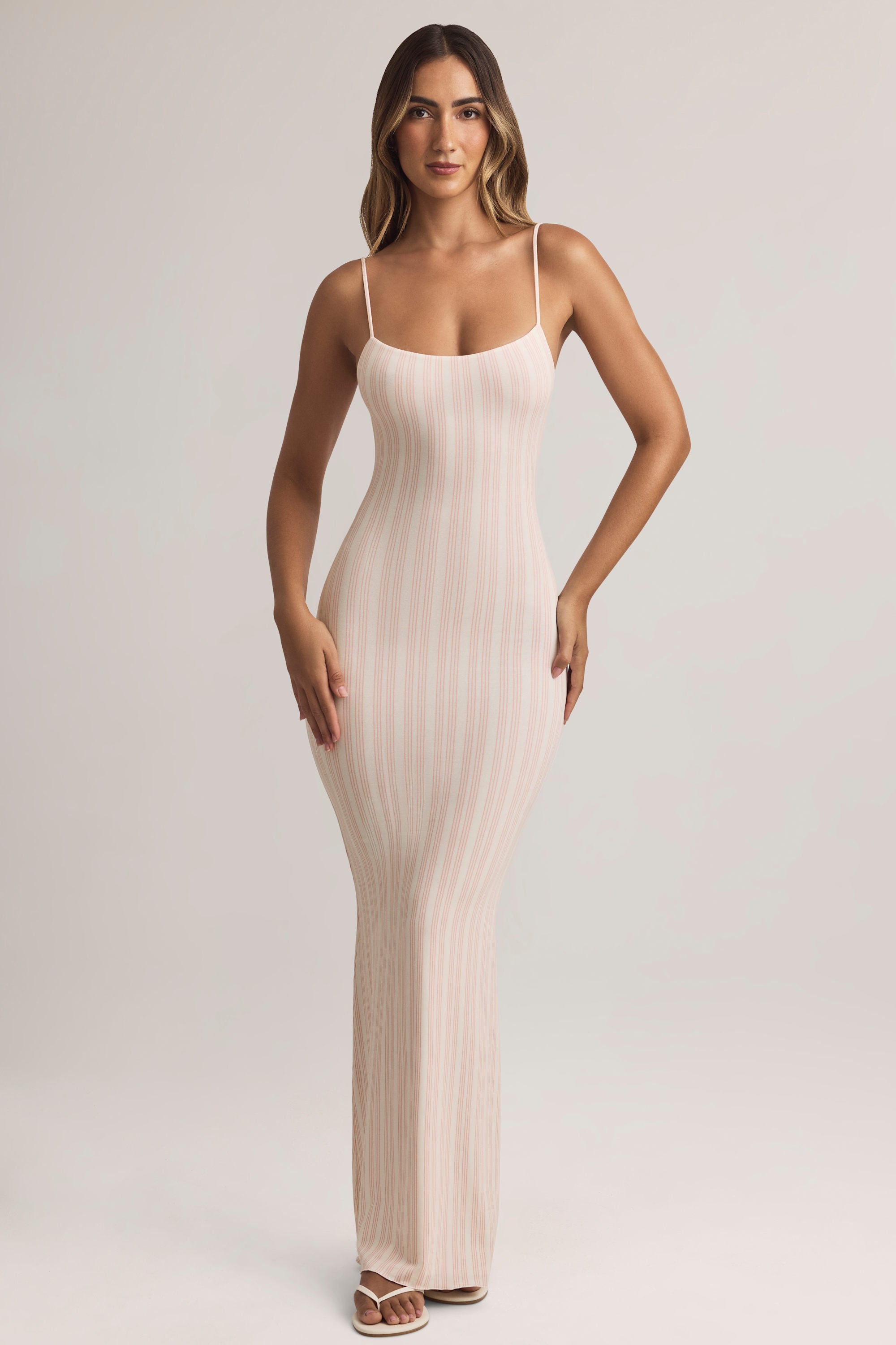 Oh Polly Dresses Salma robe longue rayée modal