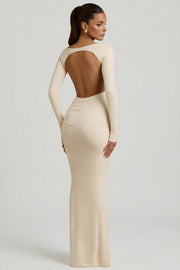 Oh Polly Regine robe longue dos nu ivoire modal