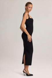 Oh Polly Ainslee 5617 robe midi noire moulante modal