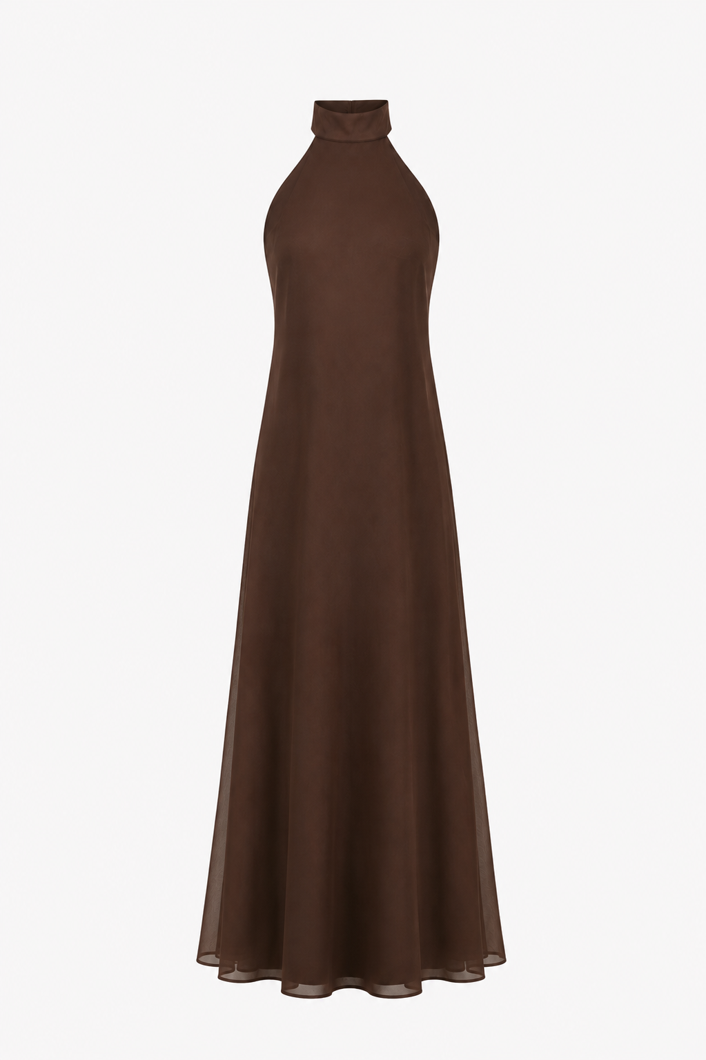 The Ethiquette Long Joy Dress robe marron mousseline de soie