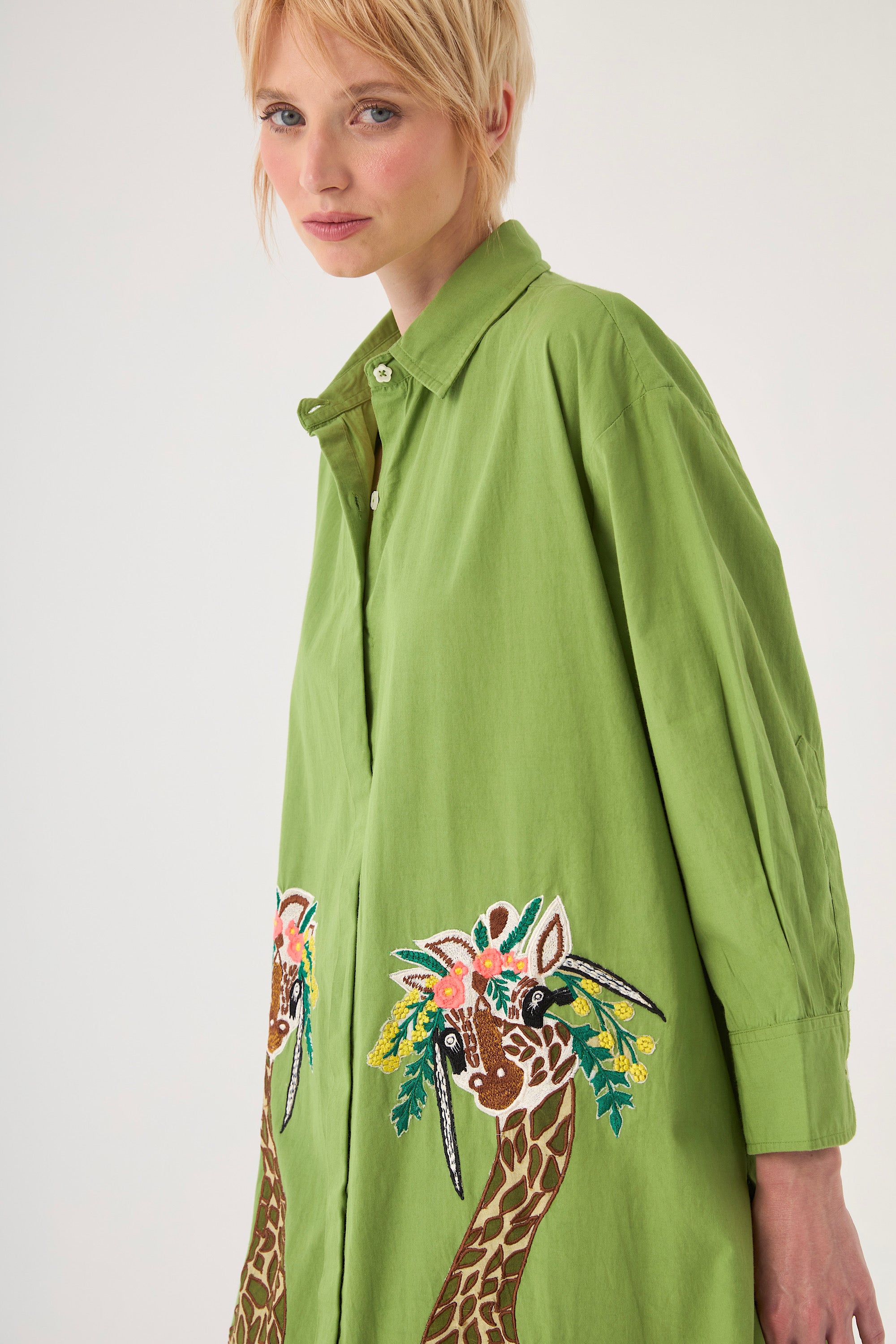 Chicosoleil Savanah robe longue vert péridot coton
