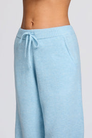 Oh Polly Jogging Large Taille Mi-Haute Bleu Clair en Maille