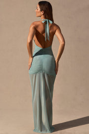 Oh Polly Caicos NS0923 robe maxi mesh vert Seafoam Green