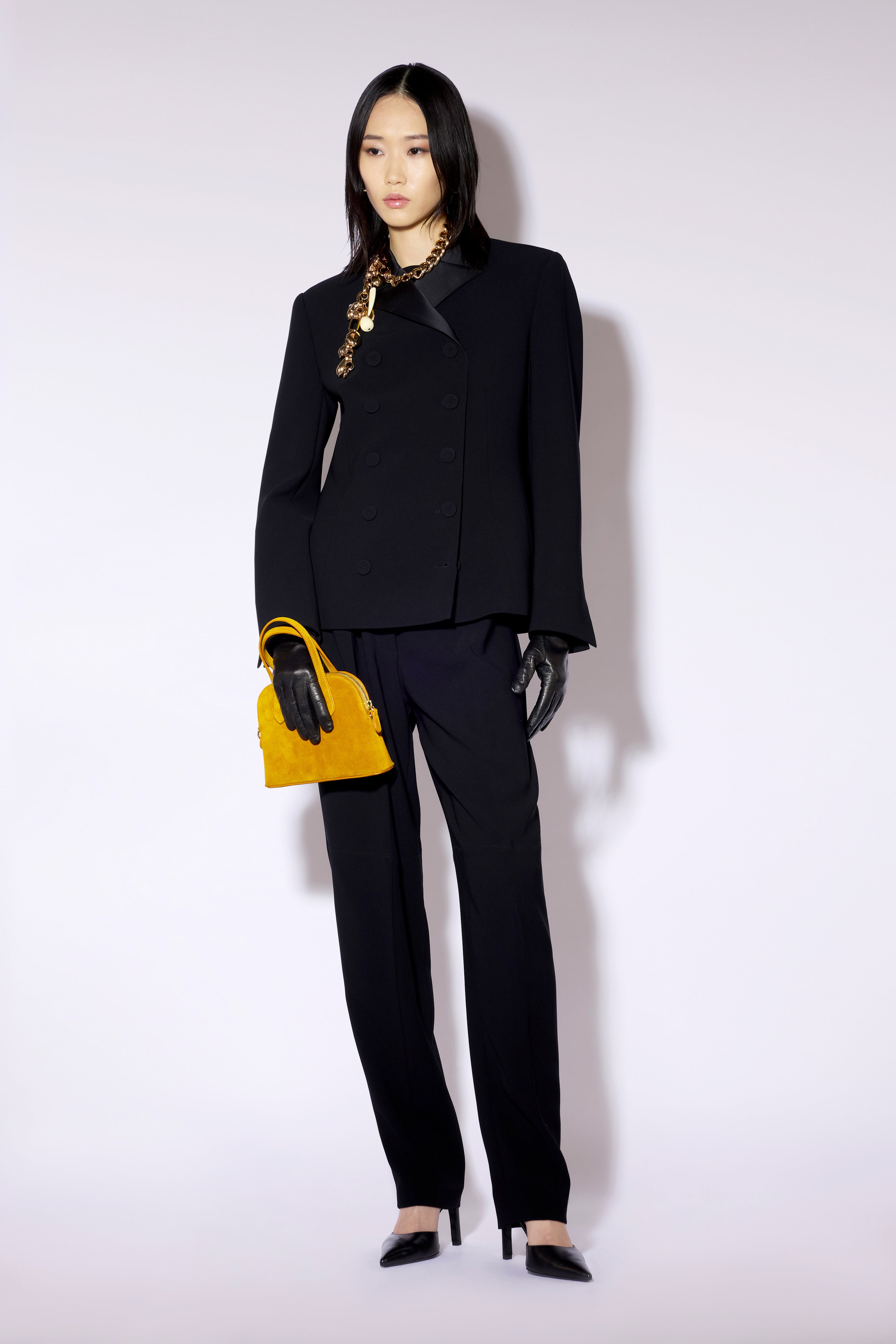 Liviana Conti Louis blazer noir double-boutonné satin