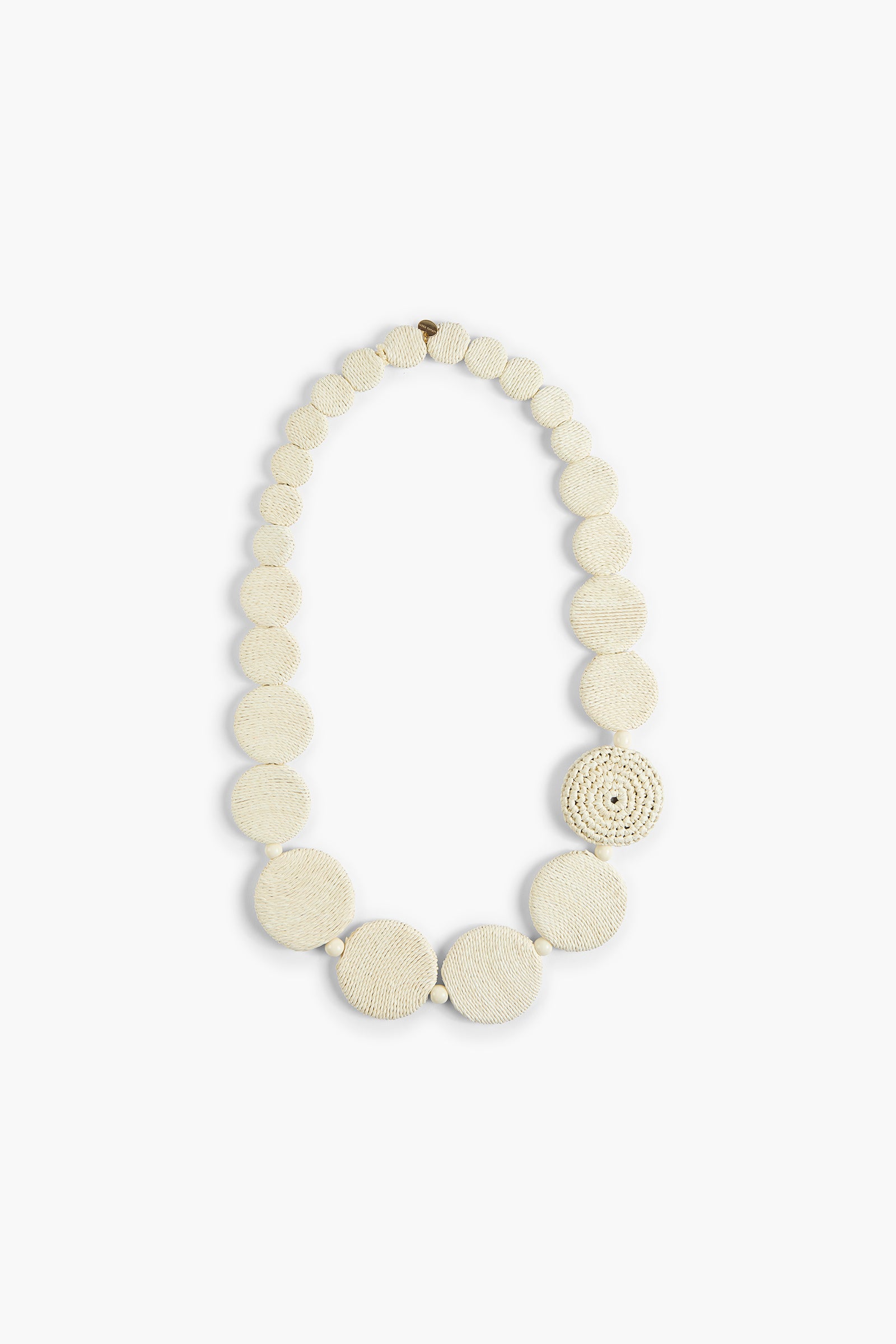 Liviana Conti Cindy collier raphia beige fait main