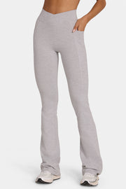 Oh Polly Bo+Tee Soft Active legging flare gris chiné taille V