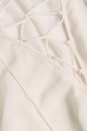 Oh Polly Dresses Avalon Mini Robe Ivoire manches ballon
