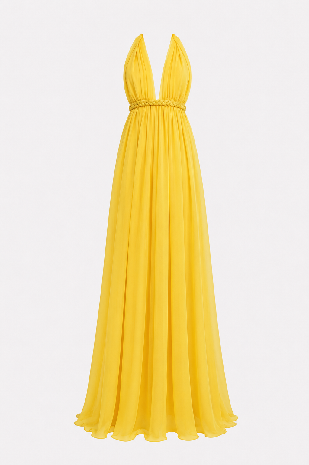 The Ethiquette Calypso Yellow robe soie taille M
