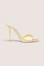 Oh Polly Nila mule satin jaune talon aiguille 11,5 cm