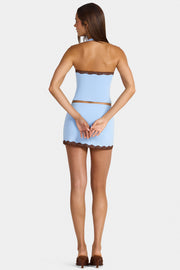 Oh Polly Waverly mini jupe modal bleu arctique