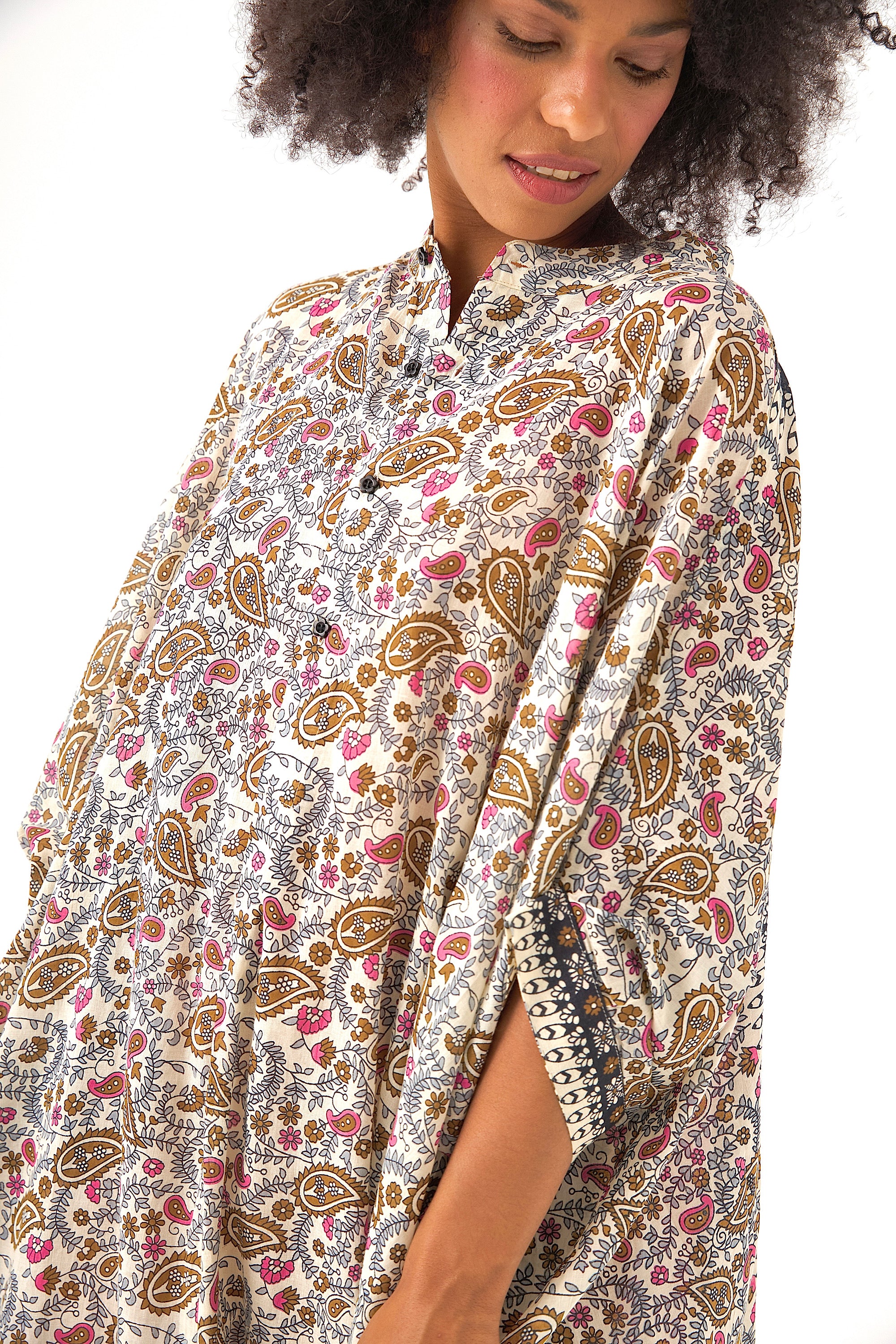 Chicosoleil Takumi robe kaftan rose mandala oversize