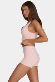 Oh Polly Bo+Tee Soft Active Mini Short Beige Blush Marl