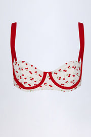 Oh Polly Albena Haut Bikini Balconnet Imprimé Cerise
