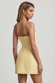 Oh Polly Taia robe mini bustier jaune pastel corset