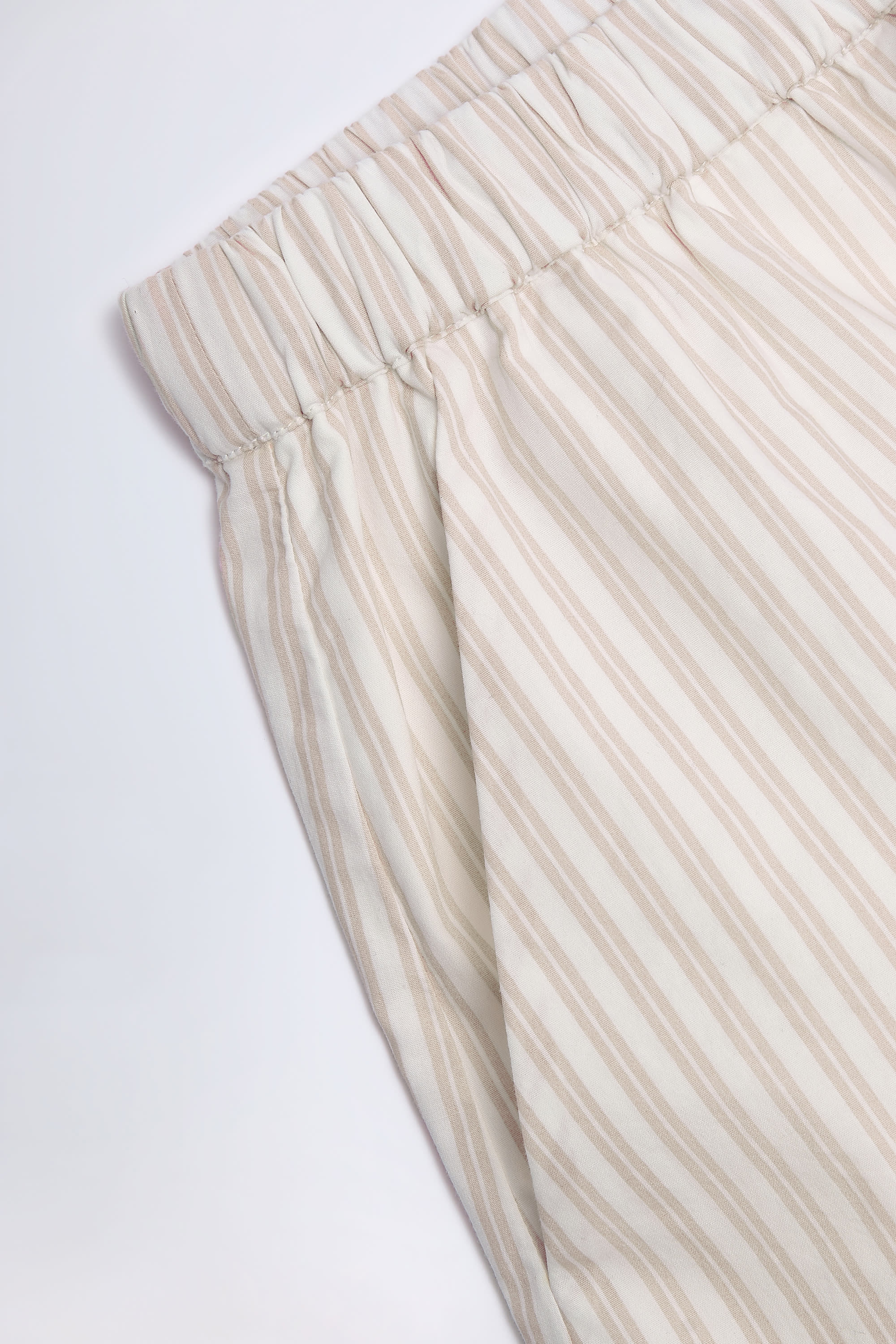 Oh Polly Piran pantalon large coton rayé taupe 36