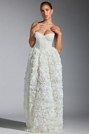 Oh Polly Embellished Robe Camellia Blanche Corset Fleurs