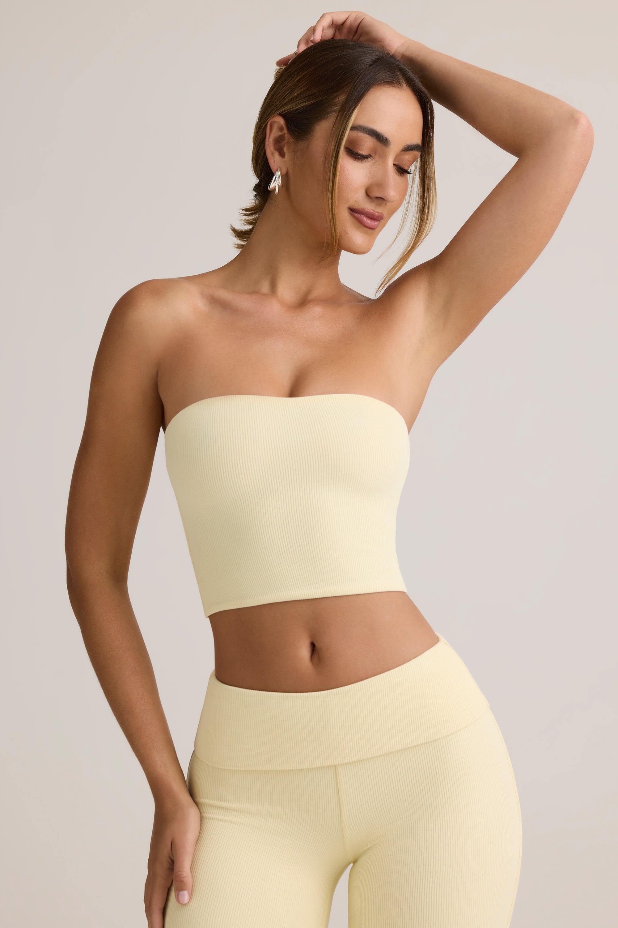 Oh Polly Verna top bandeau crop beige butter modal