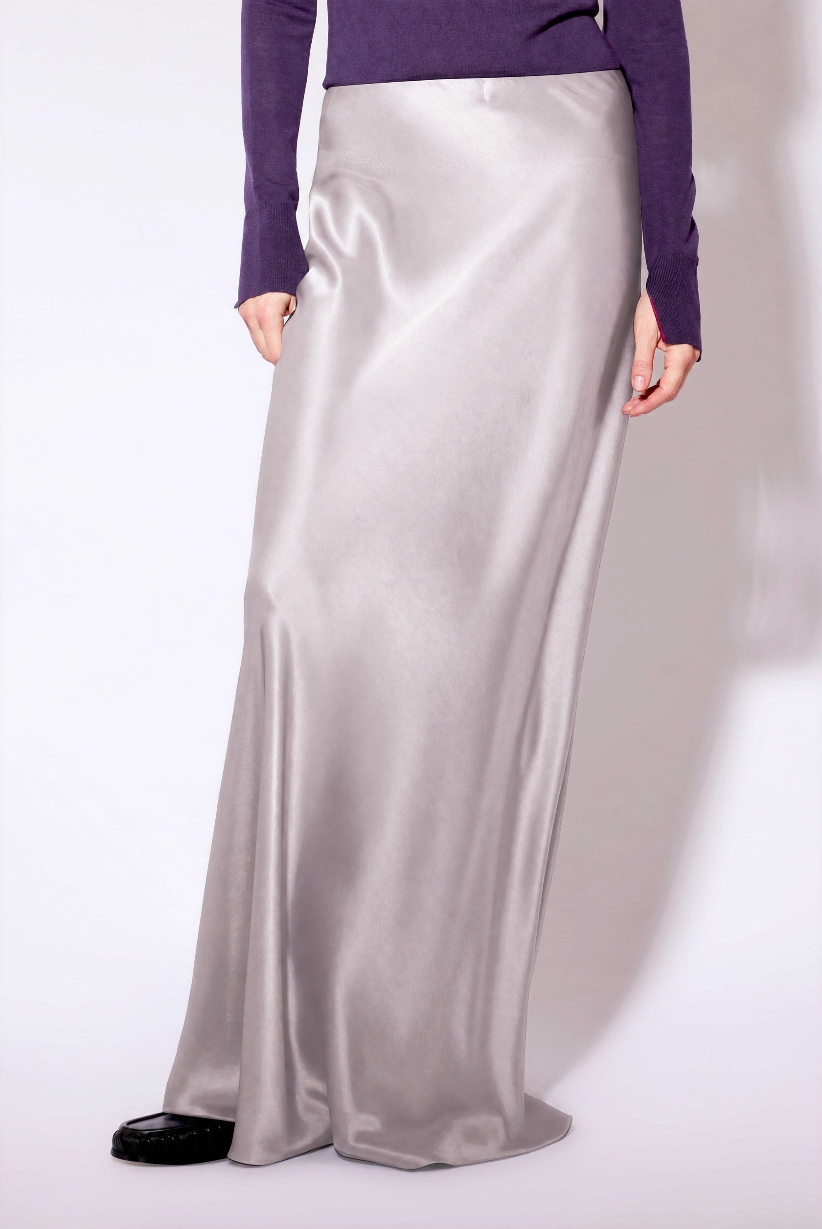 Liviana Conti Remie jupe longue satin poudre 40