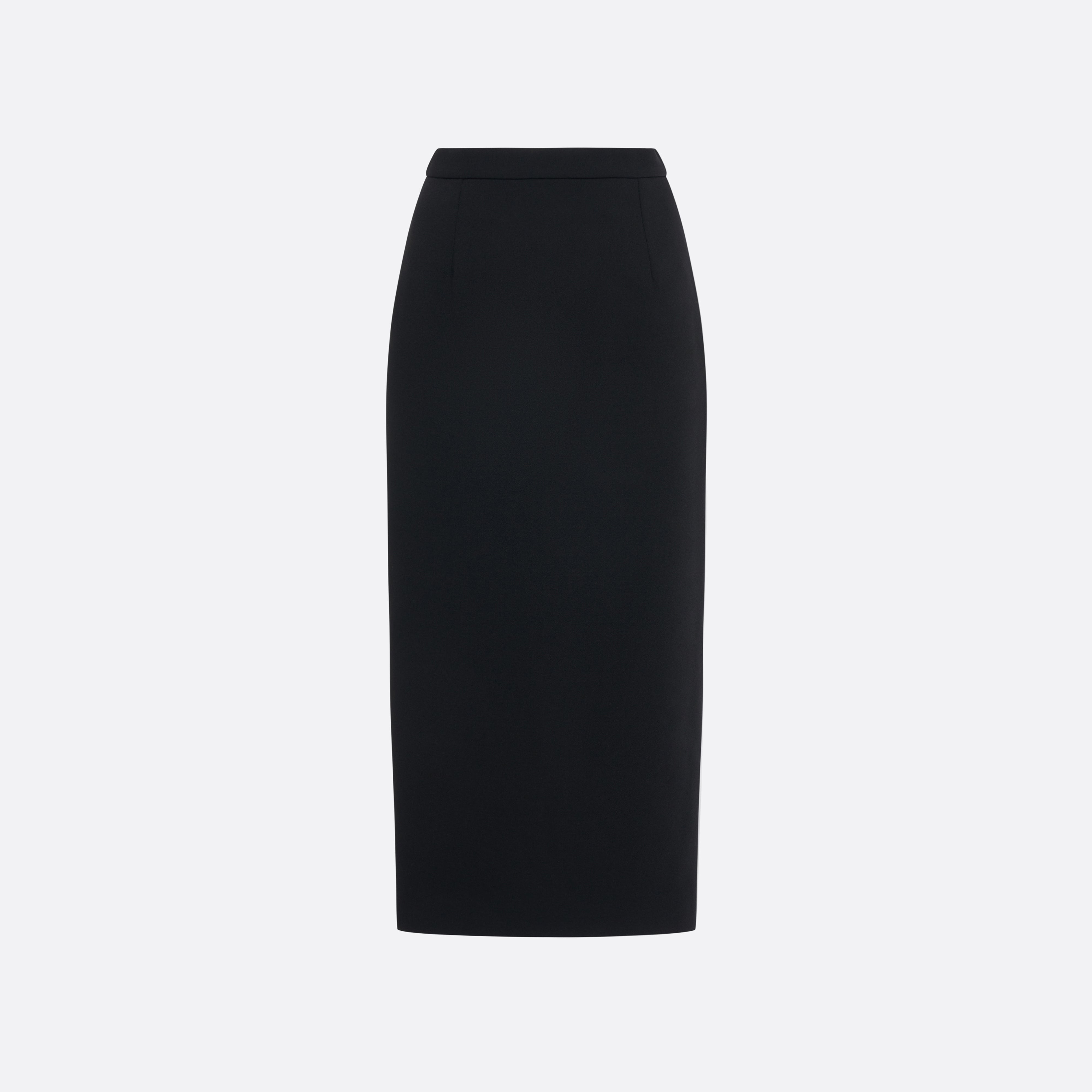 Alessandra Rich Wool Crêpe Midi Skirt jupe noire