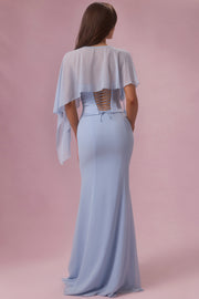 Oh Polly Velina cape chiffon bleu ciel taille unique