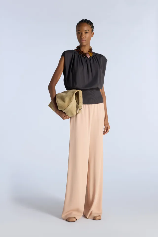 Liviana Conti Marisol Pull Viscose Stretch Ardoise Manches Ailette