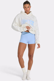 Oh Polly Oversized Applique Hoodie sweat femme écru coconut