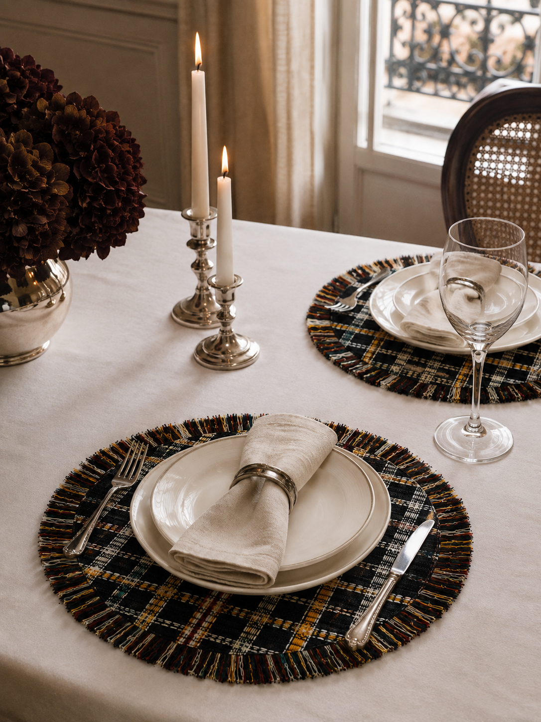 The Ethiquette Paris set de table rond tweed 35cm