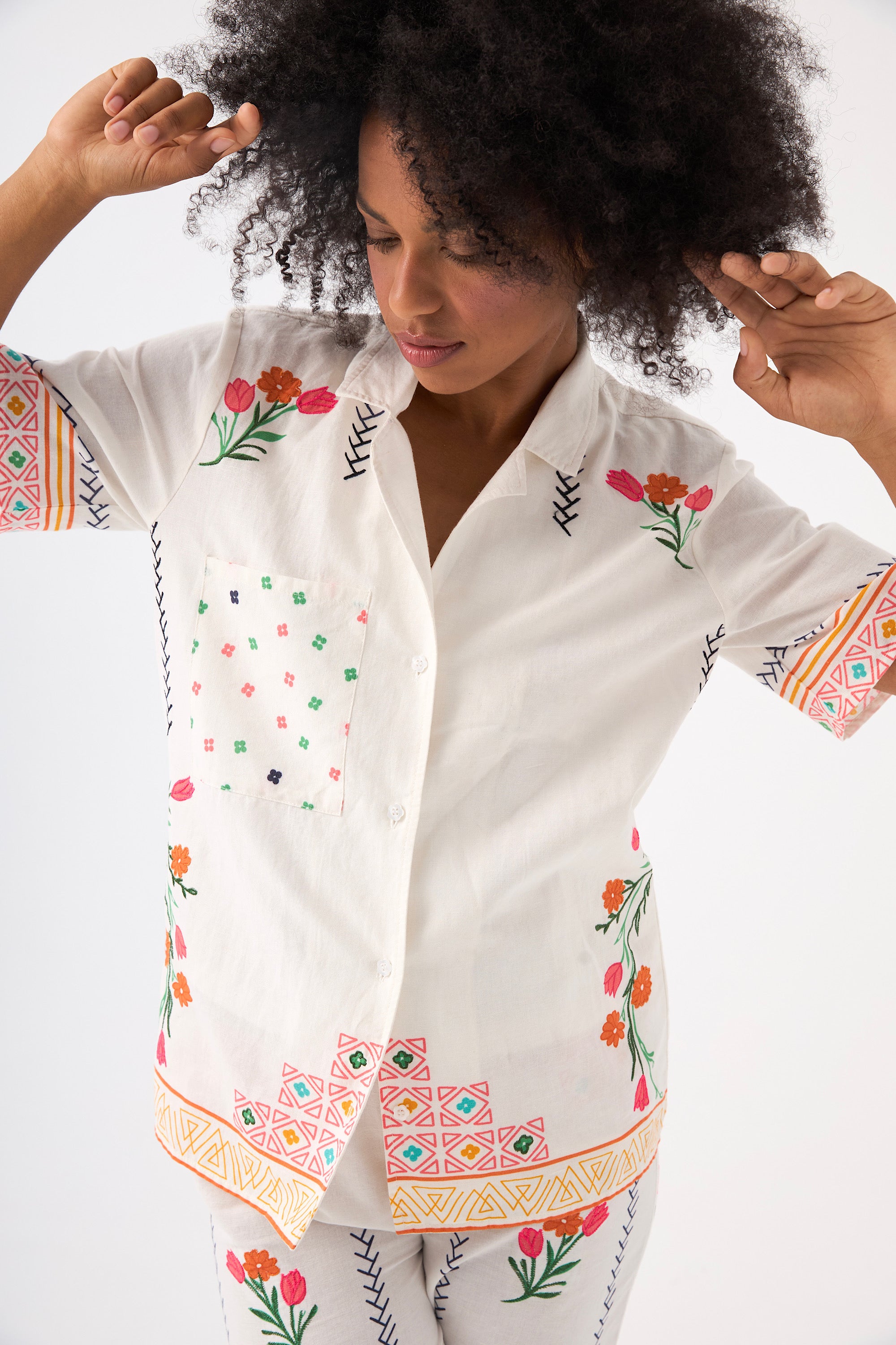Chicosoleil Pop chemise Off White boyfriend coton