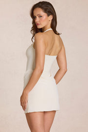 Oh Polly Viona Robe Mini Ivoire Modal Mesh Col Cœur