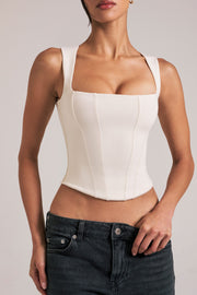 Oh Polly Vivee 15439 top ivoire col carré modal