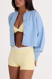Oh Polly Knitwear cardigan court bleu poudre